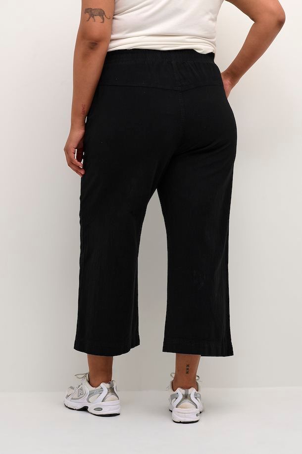 Kaffe Curve 10581488 Women's Nana Culotte Pants/ BLACK DEEP