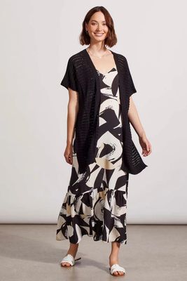 Tribal 5477O-4737-0002 Women's SL Side Slit Cardigan – Black
