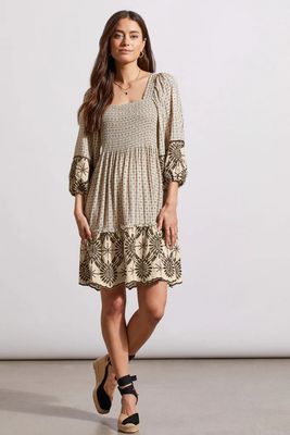 Tribal 901O-4634-3042 Women's Long Sleeve 2-Way Embroidered Dress – French Oak