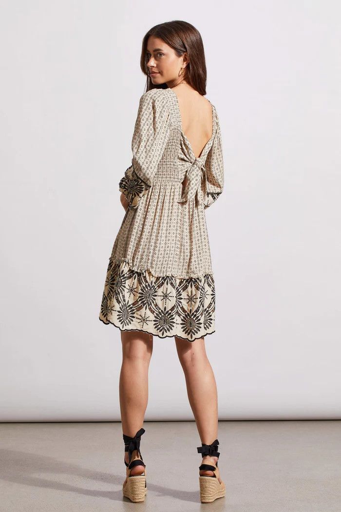 Tribal 901O-4634-3042 Women's Long Sleeve 2-Way Embroidered Dress – French Oak