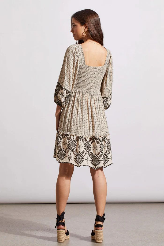 Tribal 901O-4634-3042 Women's Long Sleeve 2-Way Embroidered Dress – French Oak