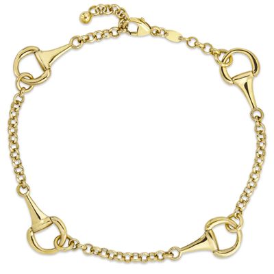 Miss Mimi 07-086543-02/00 18kt Gold-Plated Equestrian Link Horseshoe All Round Bracelet 7"