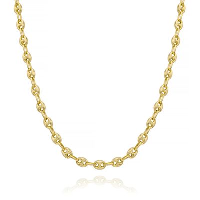Miss Mimi 04-084009-02/00/15I 14kt Gold-Plated Small Flat Coffee Bean Necklace 15"