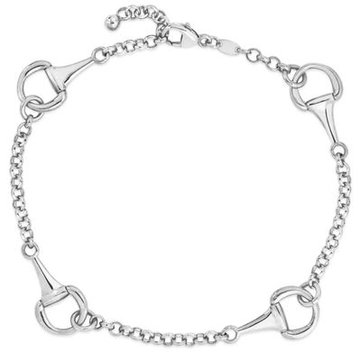 Miss Mimi 07-086543-01/00 Sterling Silver Equestrian Link Horseshoe All Round Bracelet 7"