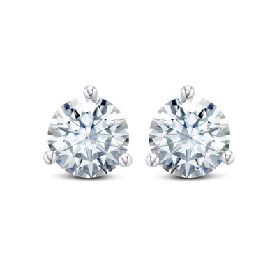 Miss Mimi 13-142799-01/00 Sterling Silver 1.5ct CZ Martini Stud Earrings 7.5mm