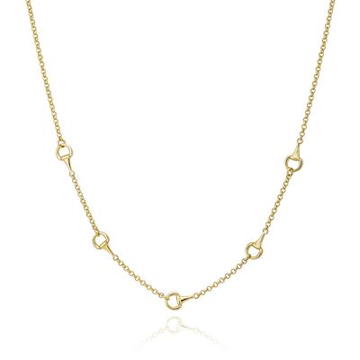 Miss Mimi 04-086543-02/00 14kt Gold-Plated Equestrian Link Horseshoe all Round Necklace 17"