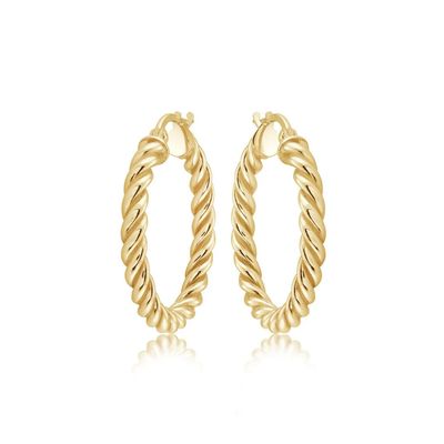 Miss Mimi 13-403564-02/00 14kt Gold-Plated Small Twist Hoop Earrings