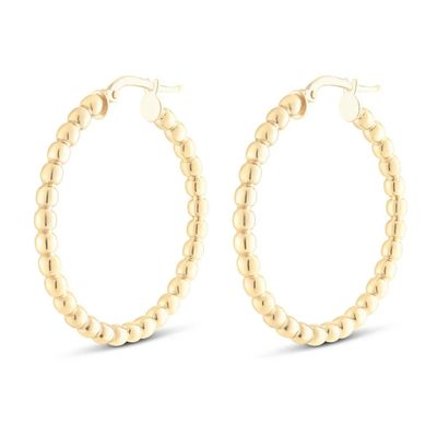 Miss Mimi 13-403708-02/00 14kt Gold-Plated Large Bead Hoop Earrings