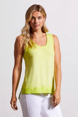 Tribal 5358O-4923-3062 Women's High Low Tank Top – Lime Twist