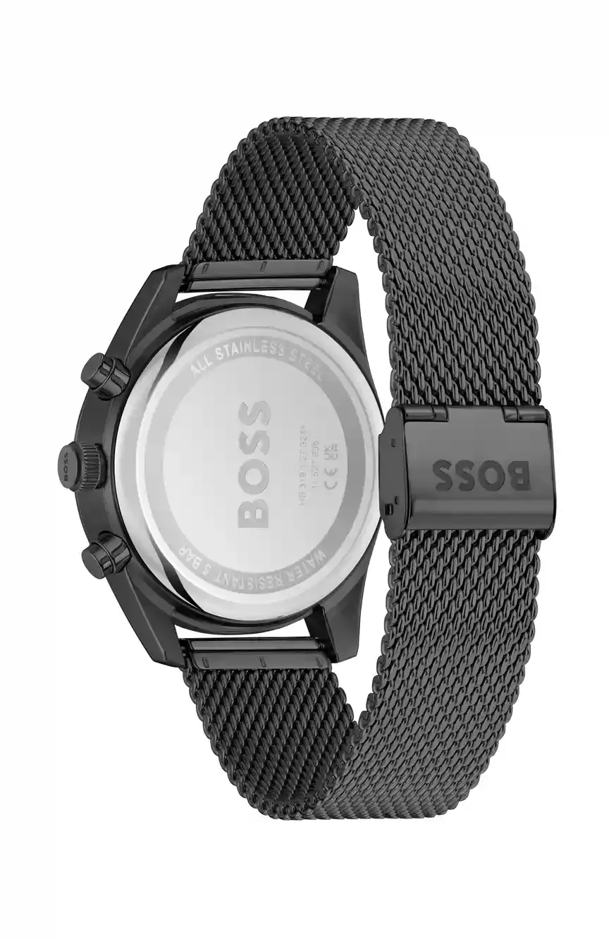 BOSS 1514150 Men's Skytraveller Quartz Watch Black-Gold