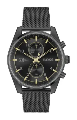 BOSS 1514150 Men's Skytraveller Quartz Watch Black-Gold