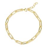 Miss Mimi 07-146303-02/00 14kt Gold-Plated White CZ Fancy Link Bracelet
