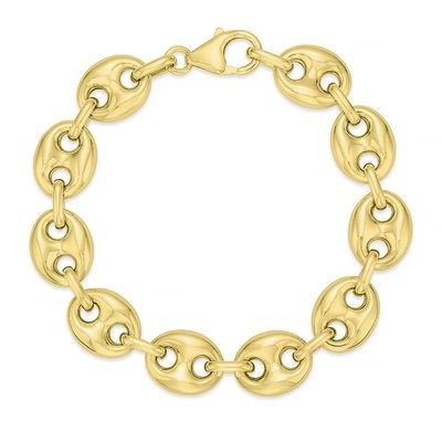 Miss Mimi 07-084010-02/00 14kt Gold-Plated LG Flat Coffee Bean Bracelet