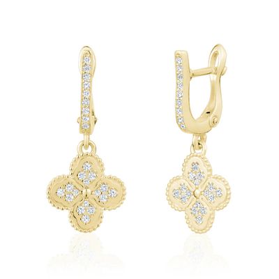 Miss Mimi 13-086545-02/00 14kt Gold-Plated Heritage Clover Dangle Earrings