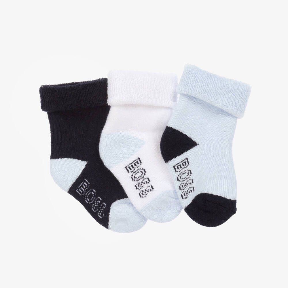 BOSS J51542/849 Baby Boy's Cotton Socks 3PK/ NAVY