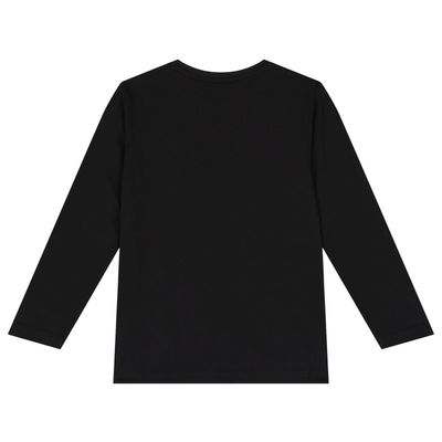 BOSS J51221 Boy's LS Mini Me Logo T-Shirt/ BLACK