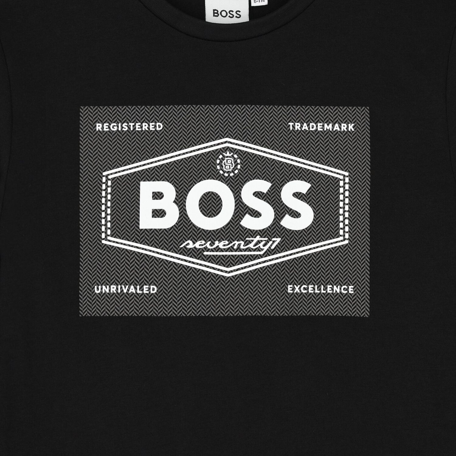 BOSS J51221 Boy's Long Sleeve Mini Me Logo T-Shirt – Black