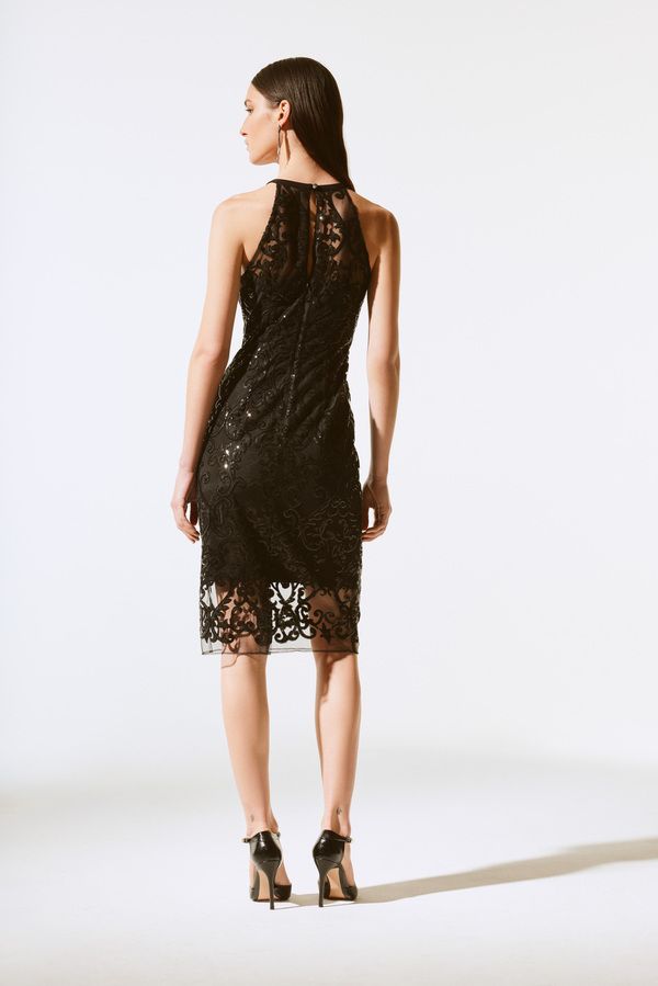 Joseph Ribkoff 243715 Women's SL Brocade Pencil Midi Dress – Black