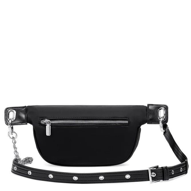 Pixie Mood BROOKLYN Women's Vegan Leather & Nylon Fanny Pack – Black