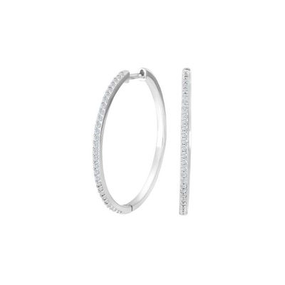Joanli Nor 345329 Silver Hoop Earrings with Rhinestones