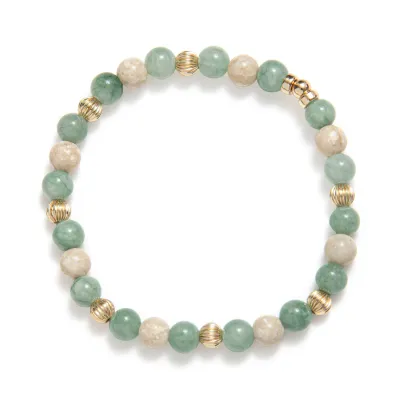 Beblue BBSURALLUR-STB aquamrine and white beads with silver beads- Be alluring