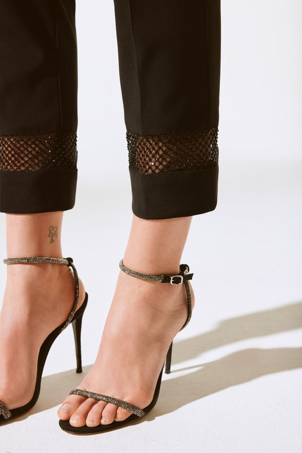 Joseph Ribkoff 243753 Women's Rhinestone Mesh Pants – Black