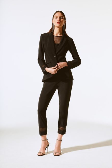 Joseph Ribkoff 243753 Women's Rhinestone Mesh Pants – Black