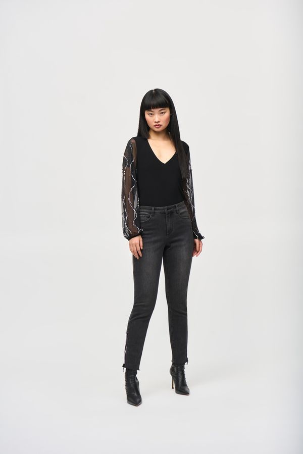 Joseph Ribkoff 243132 Women's Long Sleeve Oversized Puff Sleeve Top – Black