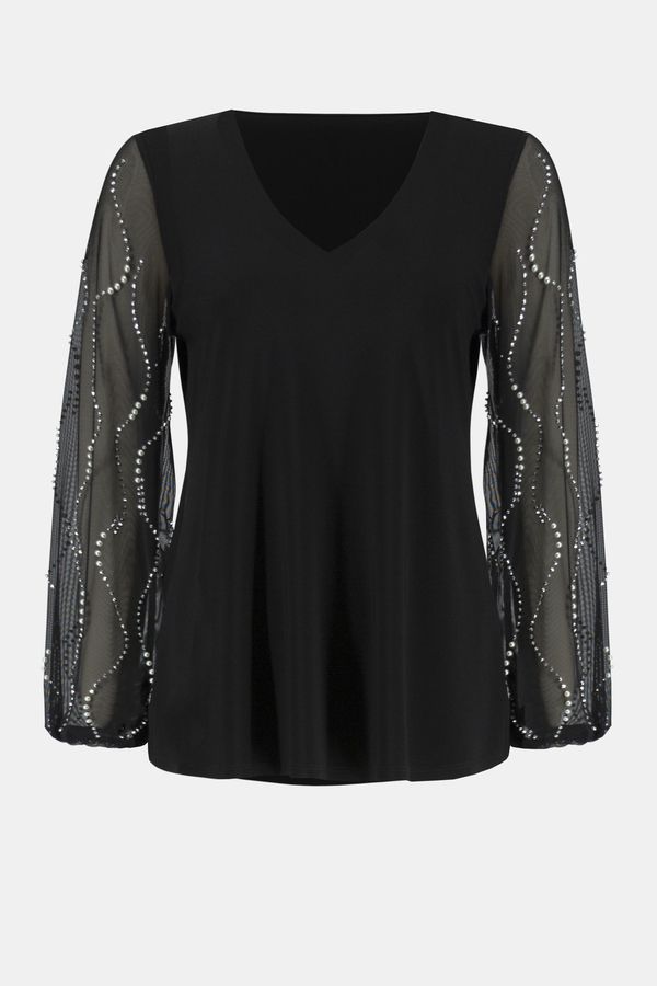 Joseph Ribkoff 243132 Women's Long Sleeve Oversized Puff Sleeve Top – Black
