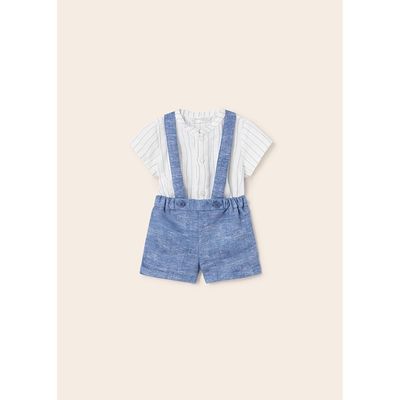 Mayoral 1262 baby boys suspenders and button up set