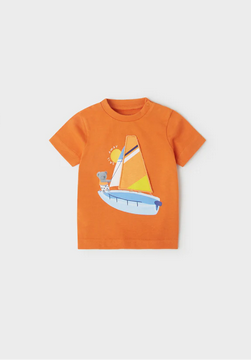 Mayoral 1007 Baby Boy’s Short Sleeve Sail Away T-Shirt w/ Flap – Arcilla
