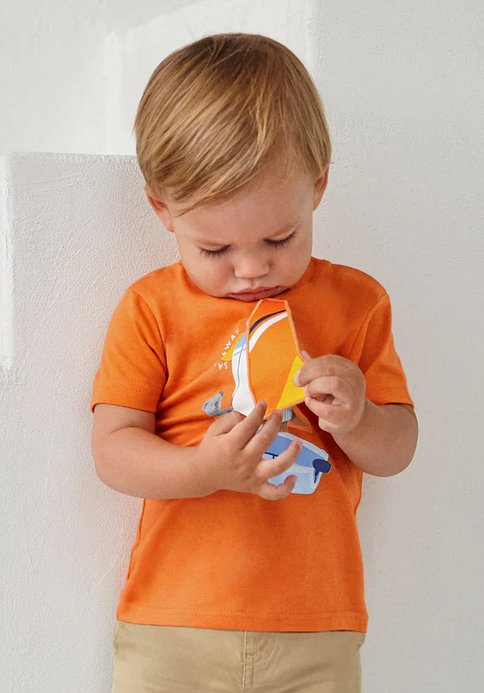 Mayoral 1007 Baby Boy’s Short Sleeve Sail Away T-Shirt w/ Flap – Arcilla