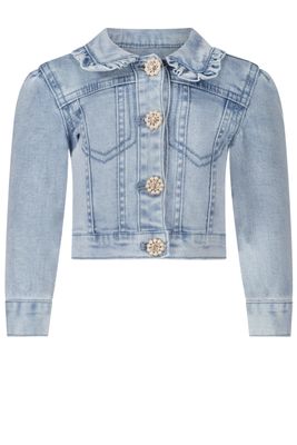 Le Chic C312-7182-816 Baby Girl's Long Sleeve Alida Ruffle Collar Jean Jacket
