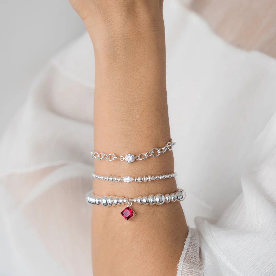 Beblue BBSENS-HT-CZ Silver Be Sensational Chain & White CZ Bracelet - Haute Joy