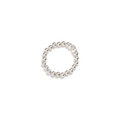 Beblue BRETIME-SLV Silver Be Timeless Bead Elastic Ring - Essentials