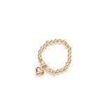 Beblue BRETEND-GLD Gold Be Tender Bead & Heart Chram Elastic Ring - Essentials