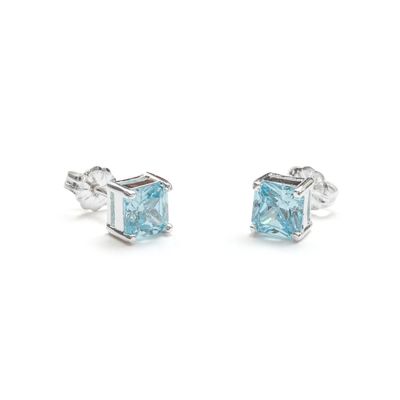 Beblue BO1600-SLV-A Silver & Aquamarine CZ Stud Earrings - Haute Joy