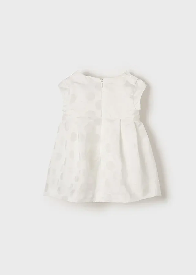 Mayoral 1904 robe blanche bébé fille / robe blanche à pois