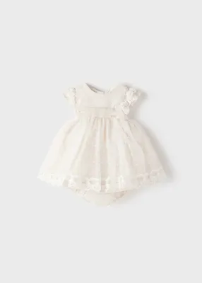 Mayoral 1867 white dress with white circles