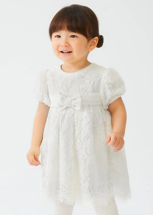 Abel & Lula 5504 Lace Dress with bow ivory