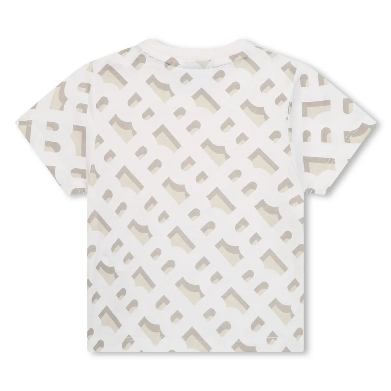 Hugo Boss J50607/10P Baby Boy Monogram S/s T-Shirt /White & Taupe