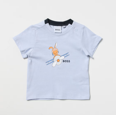 Hugo Boss J95330\771 Light Blue T-Shirt with bunny on plane