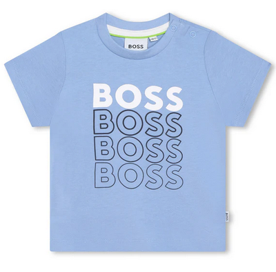 Hugo Boss J05A02/77A Baby Boy's SS Gradient Logo T-Shirt /PALE BLUE