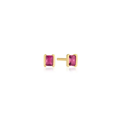 Sif Jakobs E42250-PKCZ-YG Women's 18kt Gold Plated Roccanova Earrings W/ Pink CZ