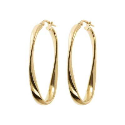 Bronzallure WSBZ01877Y.Y Gold Polished Twisted Hoop Earrings