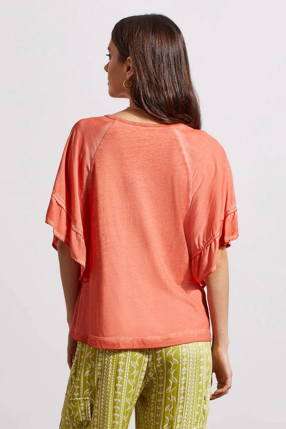 Tribal 5479O-4791-3055 Women's Short Sleeve Double Frill Raglan Top – Cyder