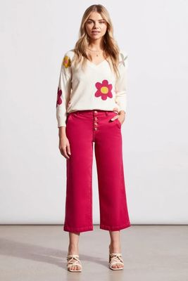 Tribal 5365O-2020W-2089 Women's Audrey Button Fly Wide Leg Pant/ DAIQUIRI