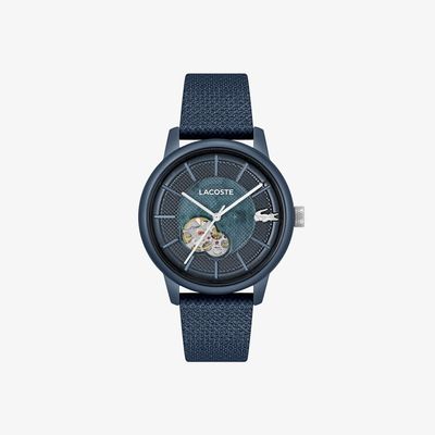 Lacoste 2011303 Men's 12.12. Automatic Leather Watch – Blue