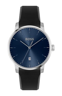 BOSS 1514131 Men's Dean S. Steel Quarts 41mm Silicone Strap Watch