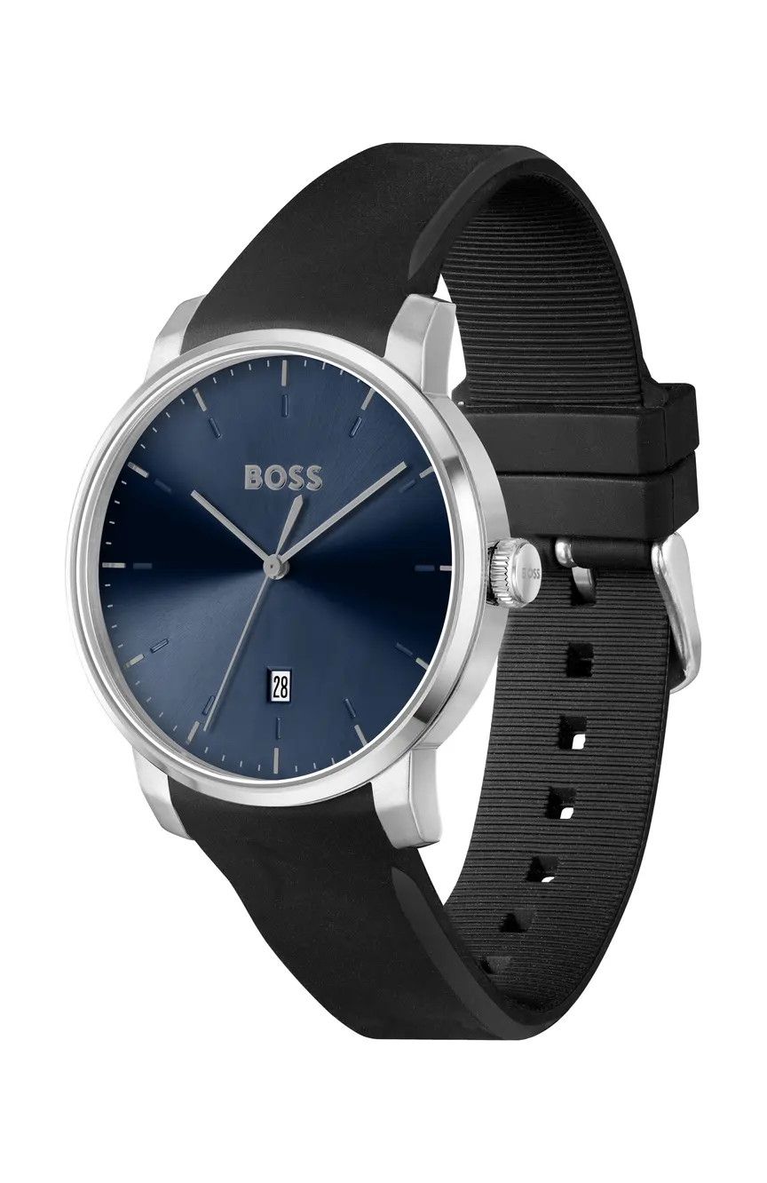 BOSS 1514131 Men's Dean S. Steel Quarts 41mm Silicone Strap Watch